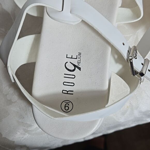 Rouge White Strappy Platform Sandals - Picture 8 of 8